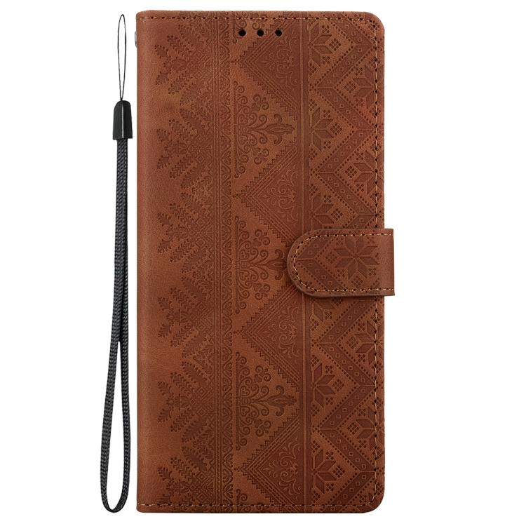Custodia per telefono in ecopelle con motivo etnico in rilievo, For iPhone 12 / 12 Pro, For iPhone 12 Pro Max, For iPhone 12 mini, For iPhone 11 Pro Max