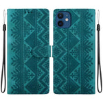 Custodia per telefono in ecopelle con motivo etnico in rilievo, For iPhone 12 / 12 Pro, For iPhone 12 Pro Max, For iPhone 12 mini, For iPhone 11 Pro Max