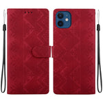 Custodia per telefono in ecopelle con motivo etnico in rilievo, For iPhone 12 / 12 Pro, For iPhone 12 Pro Max, For iPhone 12 mini, For iPhone 11 Pro Max