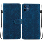 Custodia per telefono in ecopelle con motivo etnico in rilievo, For iPhone 12 / 12 Pro, For iPhone 12 Pro Max, For iPhone 12 mini, For iPhone 11 Pro Max
