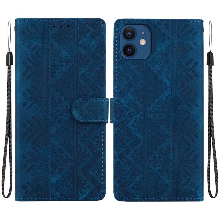 Custodia per telefono in ecopelle con motivo etnico in rilievo, For iPhone 12 / 12 Pro, For iPhone 12 Pro Max, For iPhone 12 mini, For iPhone 11 Pro Max