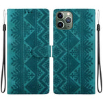 Custodia per telefono in ecopelle con motivo etnico in rilievo, For iPhone 12 / 12 Pro, For iPhone 12 Pro Max, For iPhone 12 mini, For iPhone 11 Pro Max