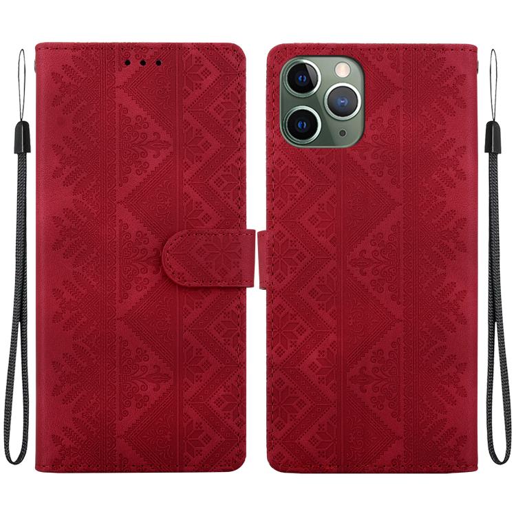 Custodia per telefono in ecopelle con motivo etnico in rilievo, For iPhone 12 / 12 Pro, For iPhone 12 Pro Max, For iPhone 12 mini, For iPhone 11 Pro Max