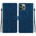 Custodia per telefono in ecopelle con motivo etnico in rilievo, For iPhone 11, For iPhone 11 Pro, For iPhone X / XS, For iPhone XR