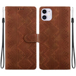 Custodia per telefono in ecopelle con motivo etnico in rilievo, For iPhone 11, For iPhone 11 Pro, For iPhone X / XS, For iPhone XR