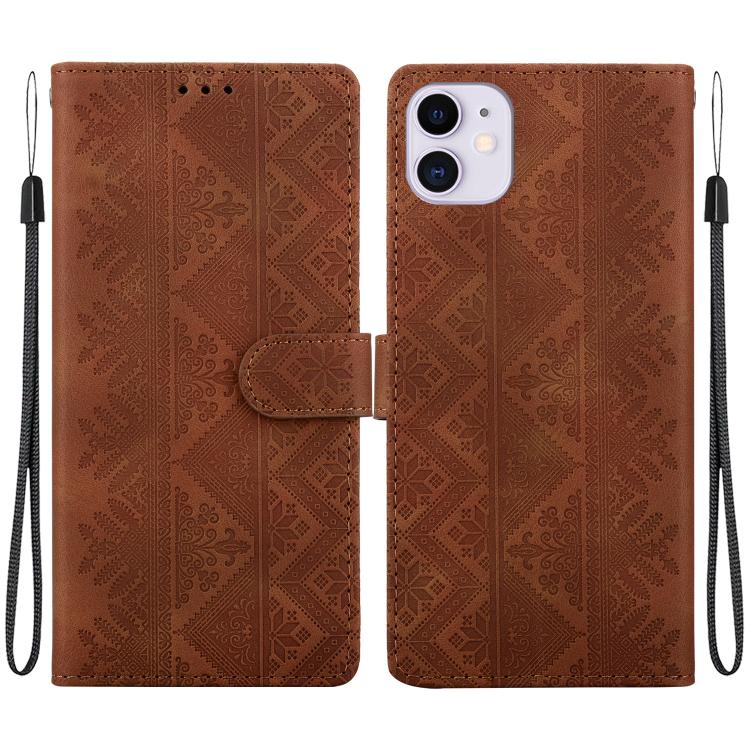 Custodia per telefono in ecopelle con motivo etnico in rilievo, For iPhone 11, For iPhone 11 Pro, For iPhone X / XS, For iPhone XR