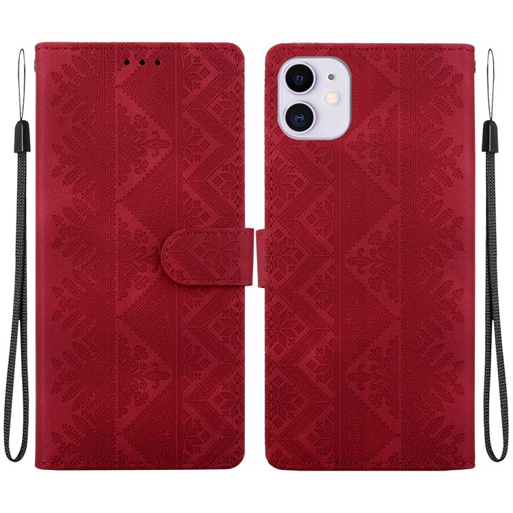 Custodia per telefono in ecopelle con motivo etnico in rilievo, For iPhone 11, For iPhone 11 Pro, For iPhone X / XS, For iPhone XR
