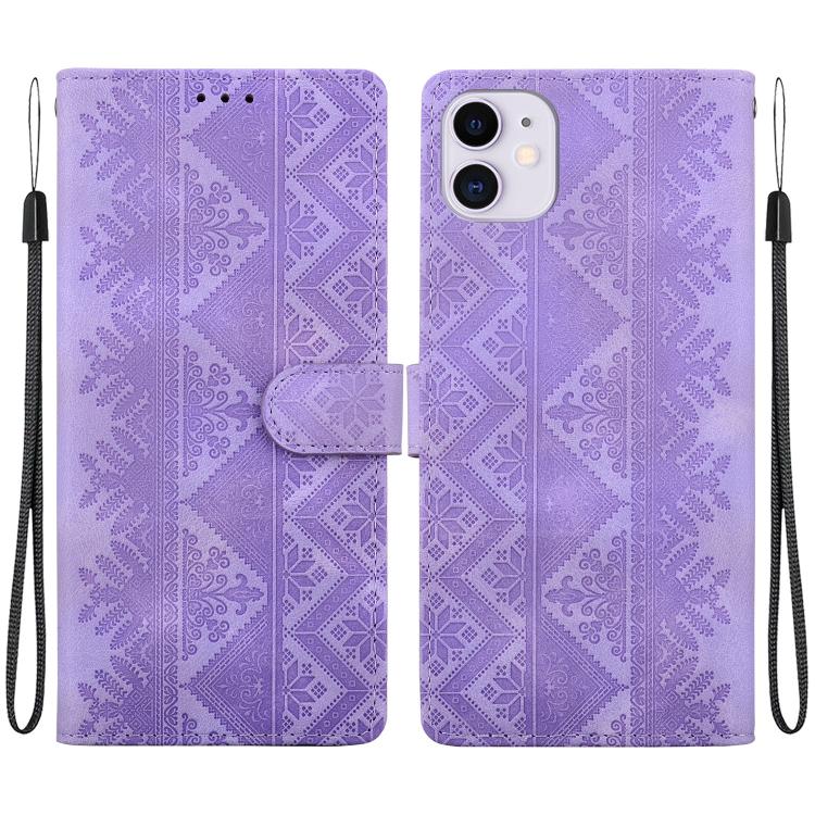 Custodia per telefono in ecopelle con motivo etnico in rilievo, For iPhone 11, For iPhone 11 Pro, For iPhone X / XS, For iPhone XR