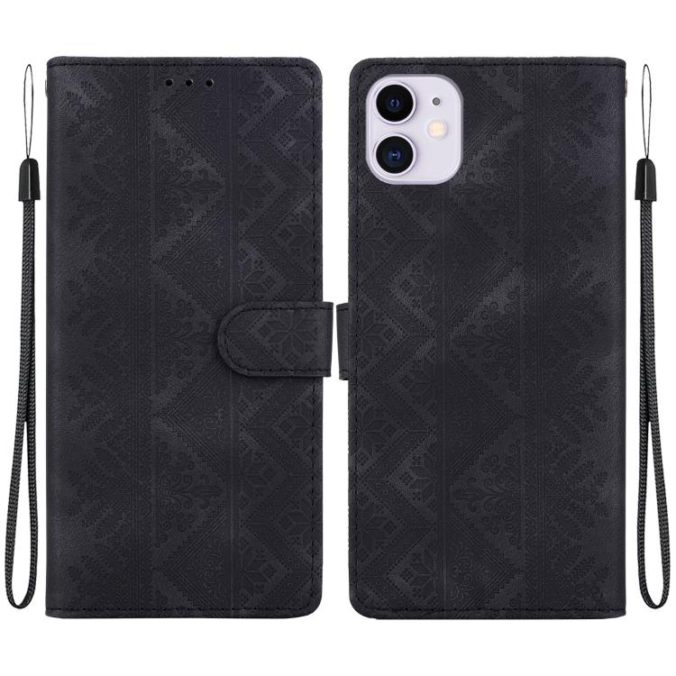 Custodia per telefono in ecopelle con motivo etnico in rilievo, For iPhone 11, For iPhone 11 Pro, For iPhone X / XS, For iPhone XR