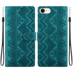 Custodia per telefono in ecopelle con motivo etnico in rilievo, For iPhone 14, For iPhone 14 Pro, For iPhone 14 Pro Max, For iPhone SE 2022 / SE 2020 / 8 / 7