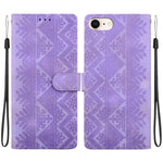 Custodia per telefono in ecopelle con motivo etnico in rilievo, For iPhone 14, For iPhone 14 Pro, For iPhone 14 Pro Max, For iPhone SE 2022 / SE 2020 / 8 / 7