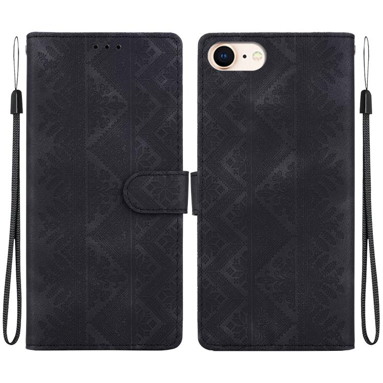 Custodia per telefono in ecopelle con motivo etnico in rilievo, For iPhone 14, For iPhone 14 Pro, For iPhone 14 Pro Max, For iPhone SE 2022 / SE 2020 / 8 / 7