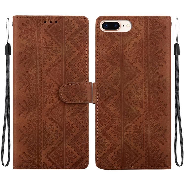 Custodia per telefono in ecopelle con motivo etnico in rilievo, For iPhone XS Max, For iPhone 8 Plus / 7 Plus