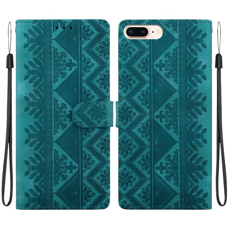 Custodia per telefono in ecopelle con motivo etnico in rilievo, For iPhone XS Max, For iPhone 8 Plus / 7 Plus