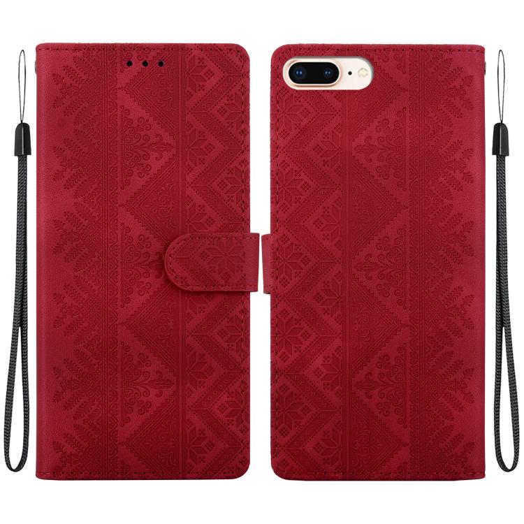 Custodia per telefono in ecopelle con motivo etnico in rilievo, For iPhone XS Max, For iPhone 8 Plus / 7 Plus
