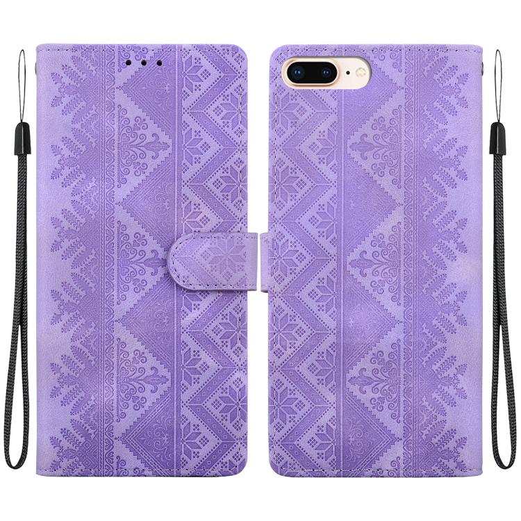 Custodia per telefono in ecopelle con motivo etnico in rilievo, For iPhone XS Max, For iPhone 8 Plus / 7 Plus