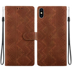 Custodia per telefono in ecopelle con motivo etnico in rilievo, For iPhone XS Max, For iPhone 8 Plus / 7 Plus