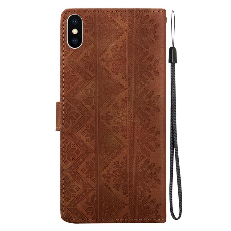 Custodia per telefono in ecopelle con motivo etnico in rilievo, For iPhone XS Max, For iPhone 8 Plus / 7 Plus