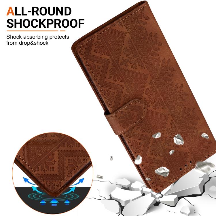Custodia per telefono in ecopelle con motivo etnico in rilievo, For iPhone XS Max, For iPhone 8 Plus / 7 Plus