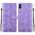 Custodia per telefono in ecopelle con motivo etnico in rilievo, For iPhone XS Max, For iPhone 8 Plus / 7 Plus