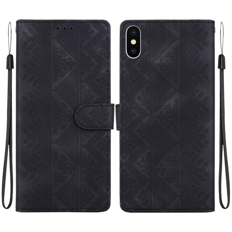 Custodia per telefono in ecopelle con motivo etnico in rilievo, For iPhone XS Max, For iPhone 8 Plus / 7 Plus
