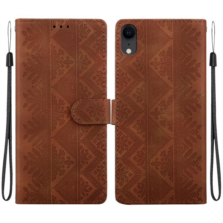 Custodia per telefono in ecopelle con motivo etnico in rilievo, For iPhone 11, For iPhone 11 Pro, For iPhone X / XS, For iPhone XR