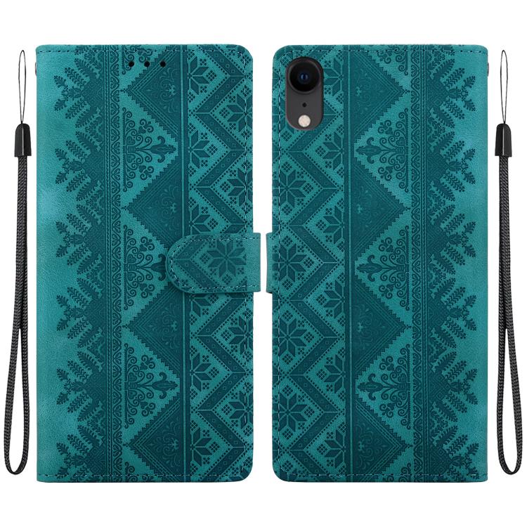 Custodia per telefono in ecopelle con motivo etnico in rilievo, For iPhone 11, For iPhone 11 Pro, For iPhone X / XS, For iPhone XR