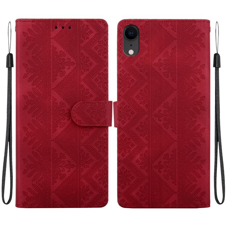 Custodia per telefono in ecopelle con motivo etnico in rilievo, For iPhone 11, For iPhone 11 Pro, For iPhone X / XS, For iPhone XR