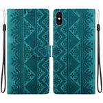 Custodia per telefono in ecopelle con motivo etnico in rilievo, For iPhone 11, For iPhone 11 Pro, For iPhone X / XS, For iPhone XR