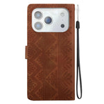 Custodia per telefono in ecopelle con motivo etnico in rilievo, For iPhone 17 Pro, For iPhone 17, For iPhone Air, For iPhone 16 Pro Max