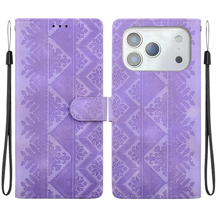 Custodia per telefono in ecopelle con motivo etnico in rilievo, For iPhone 17 Pro, For iPhone 17, For iPhone Air, For iPhone 16 Pro Max