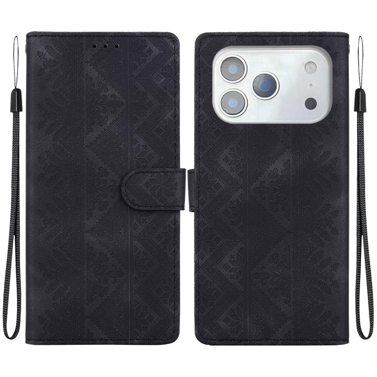 Custodia per telefono in ecopelle con motivo etnico in rilievo, For iPhone 17 Pro, For iPhone 17, For iPhone Air, For iPhone 16 Pro Max
