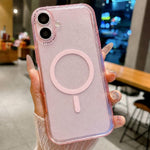 Cornice per fotocamera magnetica con lettere glitterate, For iPhone 16 Pro, For iPhone 16, For iPhone 15 Pro Max, For iPhone 15 Pro