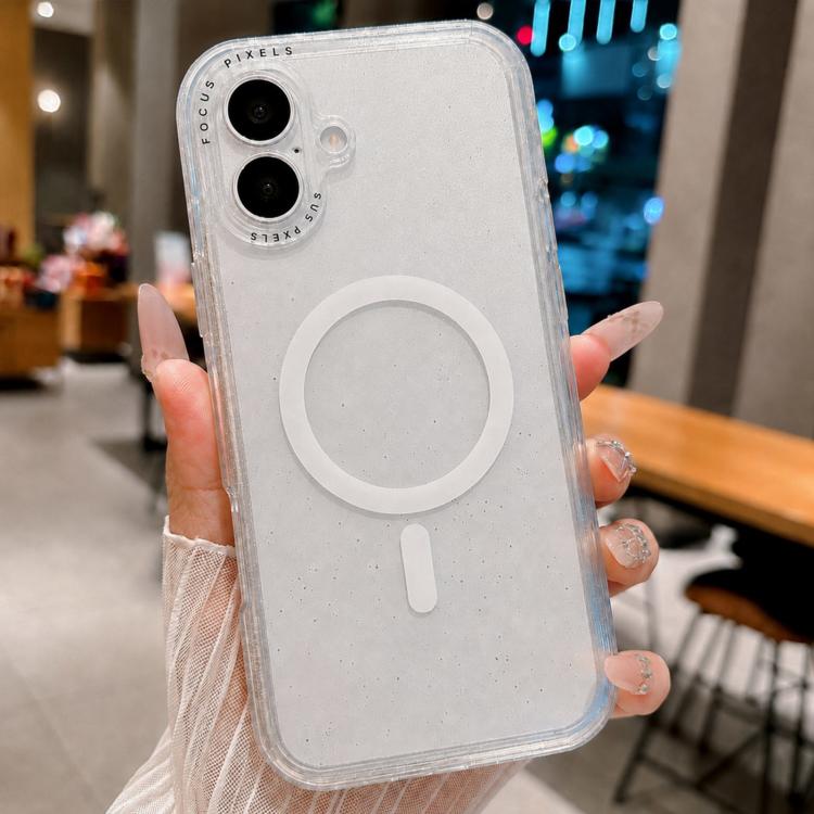 Cornice per fotocamera magnetica con lettere glitterate, For iPhone 16 Pro, For iPhone 16, For iPhone 15 Pro Max, For iPhone 15 Pro