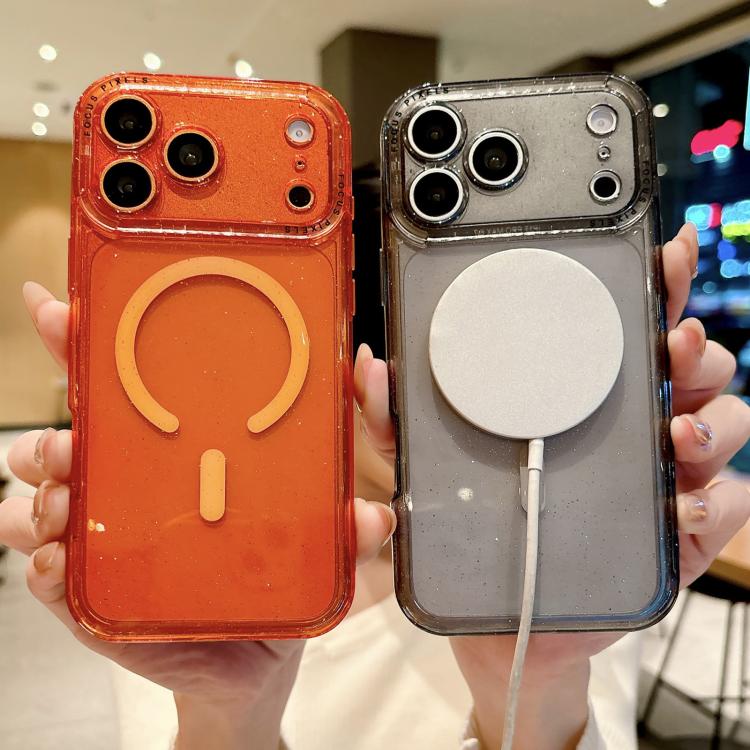 Cornice per fotocamera magnetica con lettere glitterate, For iPhone 16 Pro, For iPhone 16, For iPhone 15 Pro Max, For iPhone 15 Pro