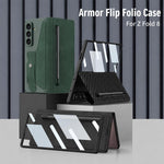 Custodia in pelle GKK Integrated Armor con scomparto per penna (stilo non incluso)., For Galaxy Z Fold8 Ultra 5G