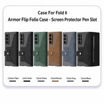 Custodia in pelle GKK Integrated Armor con scomparto per penna (stilo non incluso)., For Galaxy Z Fold8 Ultra 5G