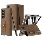 Custodia in pelle GKK Integrated Armor con scomparto per penna (stilo non incluso)., For Galaxy Z Fold8 Ultra 5G