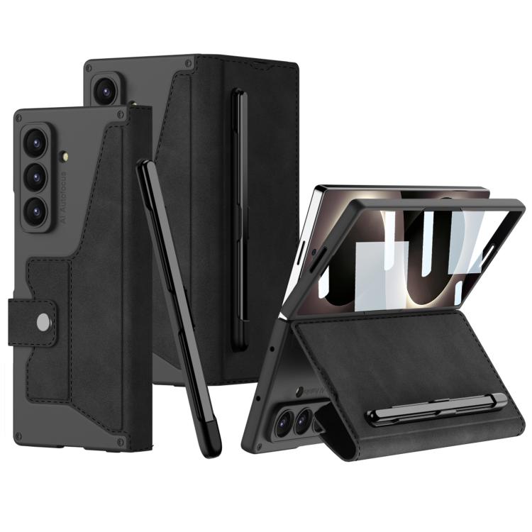 Custodia in pelle GKK Integrated Armor con scomparto per penna (stilo non incluso)., For Galaxy Z Fold8 Ultra 5G