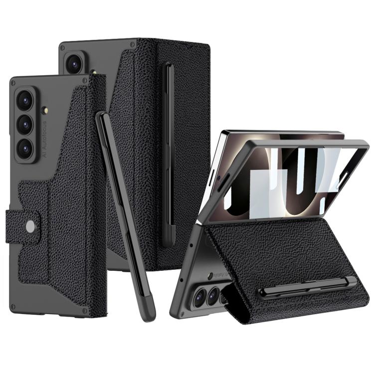 Custodia in pelle GKK Integrated Armor con scomparto per penna (stilo non incluso)., For Galaxy Z Fold8 Ultra 5G