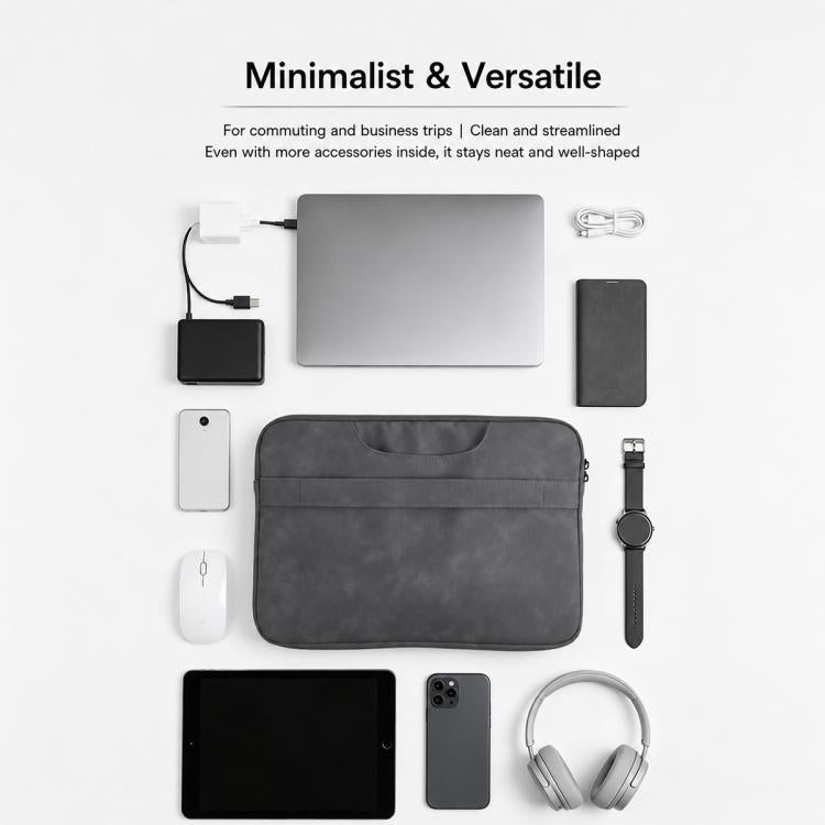 Borsa a mano in pelle di pecora per riporre il laptop.