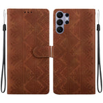 Custodia per telefono in ecopelle con motivo etnico in rilievo, For Galaxy S26 FE 5G, For Galaxy S26+ 5G, For Galaxy S26 Ultra 5G, For Galaxy S26 5G