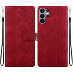 Custodia per telefono in ecopelle con motivo etnico in rilievo, For Galaxy S26 FE 5G, For Galaxy S26+ 5G, For Galaxy S26 Ultra 5G, For Galaxy S26 5G