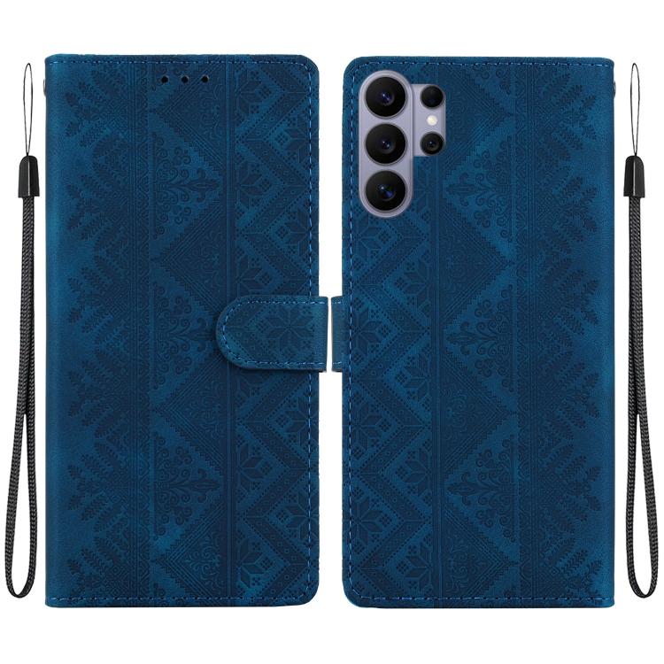 Custodia per telefono in ecopelle con motivo etnico in rilievo, For Galaxy S26 FE 5G, For Galaxy S26+ 5G, For Galaxy S26 Ultra 5G, For Galaxy S26 5G