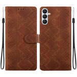 Custodia per telefono in ecopelle con motivo etnico in rilievo, For Galaxy S26 FE 5G, For Galaxy S26+ 5G, For Galaxy S26 Ultra 5G, For Galaxy S26 5G