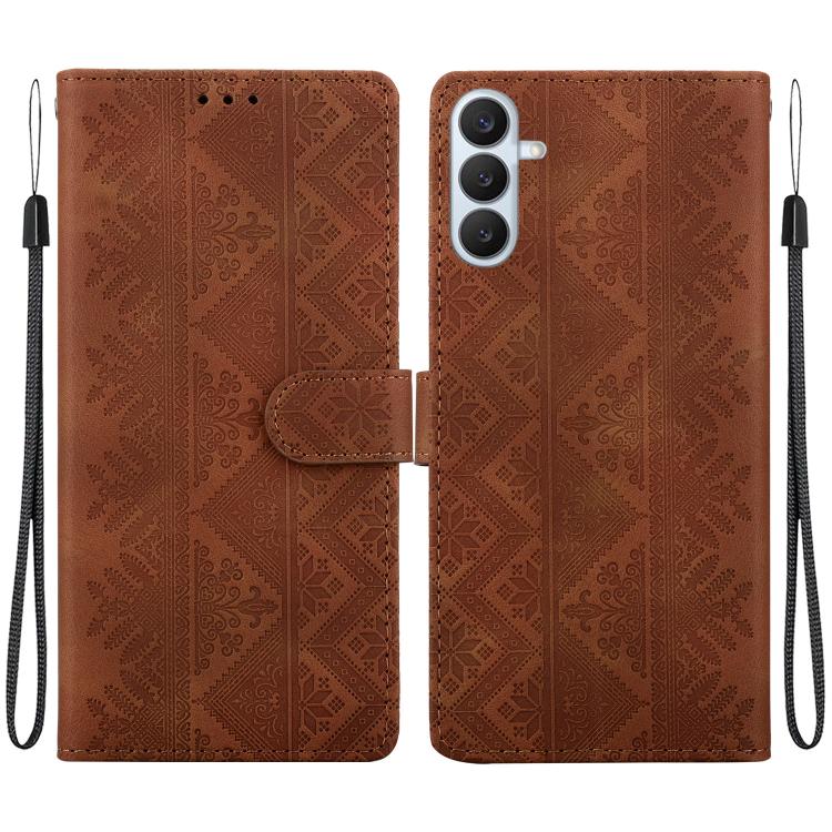 Custodia per telefono in ecopelle con motivo etnico in rilievo, For Galaxy S26 FE 5G, For Galaxy S26+ 5G, For Galaxy S26 Ultra 5G, For Galaxy S26 5G