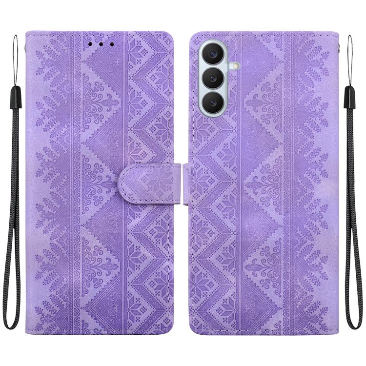 Custodia per telefono in ecopelle con motivo etnico in rilievo, For Galaxy S26 FE 5G, For Galaxy S26+ 5G, For Galaxy S26 Ultra 5G, For Galaxy S26 5G
