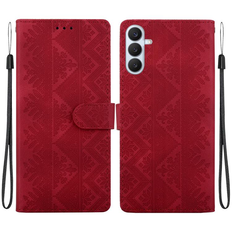 Custodia per telefono in ecopelle con motivo etnico in rilievo, For Galaxy S26 FE 5G, For Galaxy S26+ 5G, For Galaxy S26 Ultra 5G, For Galaxy S26 5G