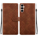 Custodia per telefono in ecopelle con motivo etnico in rilievo, For Galaxy S26 FE 5G, For Galaxy S26+ 5G, For Galaxy S26 Ultra 5G, For Galaxy S26 5G
