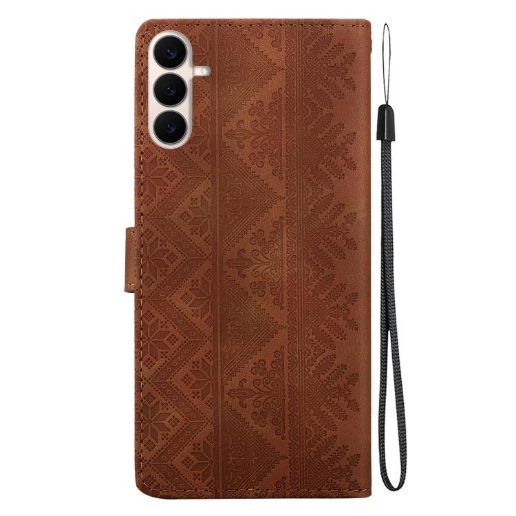 Custodia per telefono in ecopelle con motivo etnico in rilievo, For Galaxy S26 FE 5G, For Galaxy S26+ 5G, For Galaxy S26 Ultra 5G, For Galaxy S26 5G